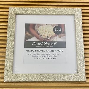 SQUARE Sparkly Gold Glitter Single Photo Frame